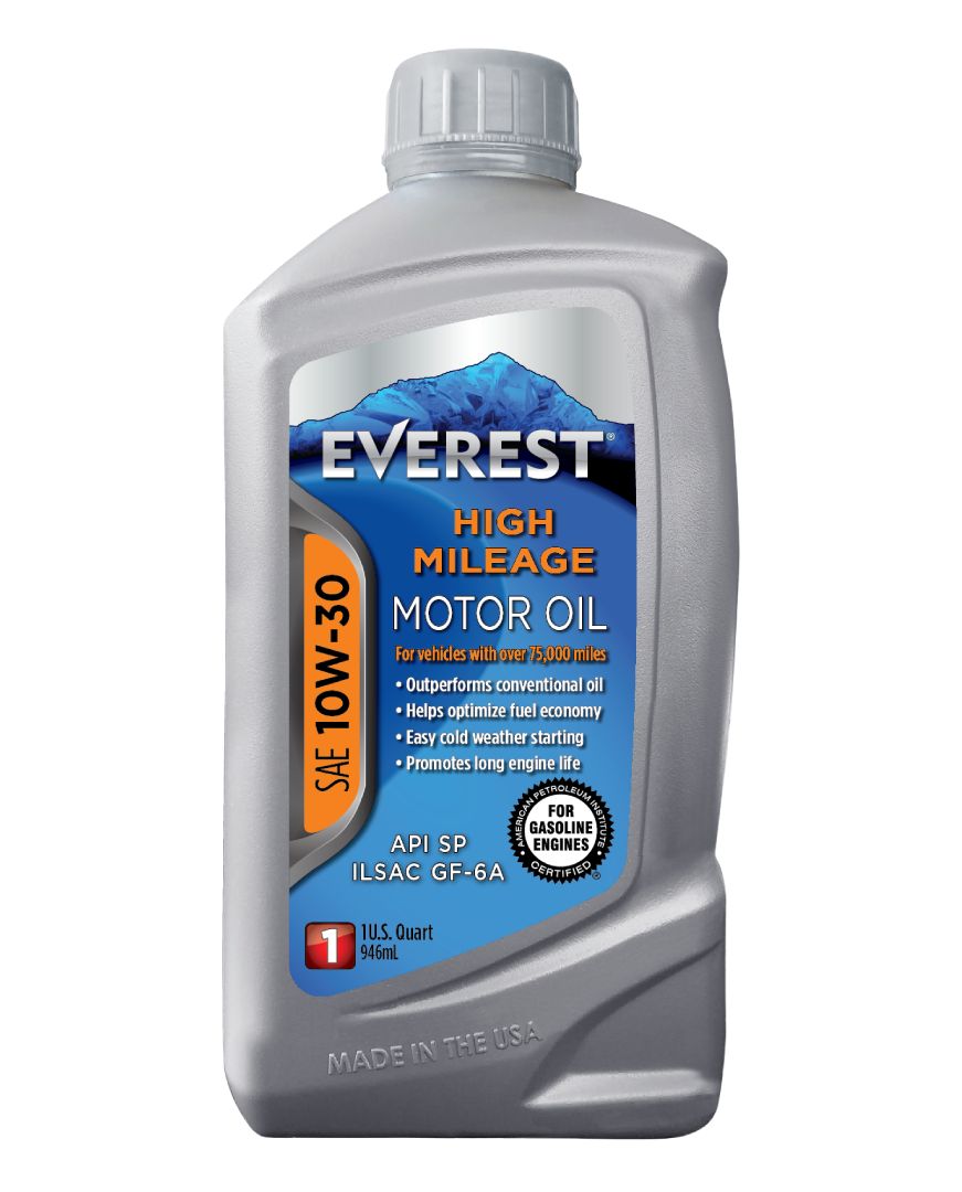 Everest High Mileage SAE 10W-30 Synthetic Blend Motor Oil
